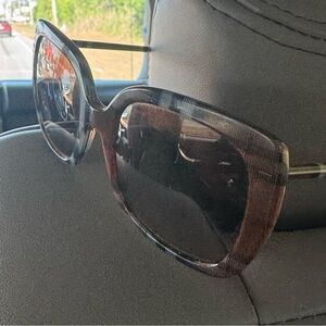Womens Burberry BE4323 Caroll sunglasses featuring a brown check pattern.